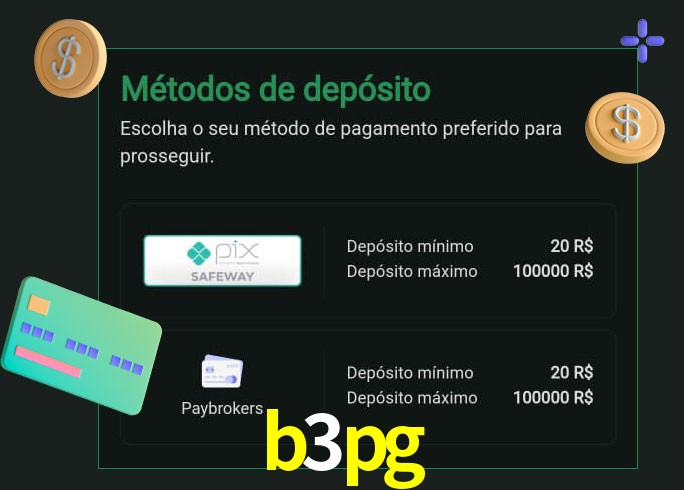O cassino b3pg oferece uma grande variedade de métodos de pagamento